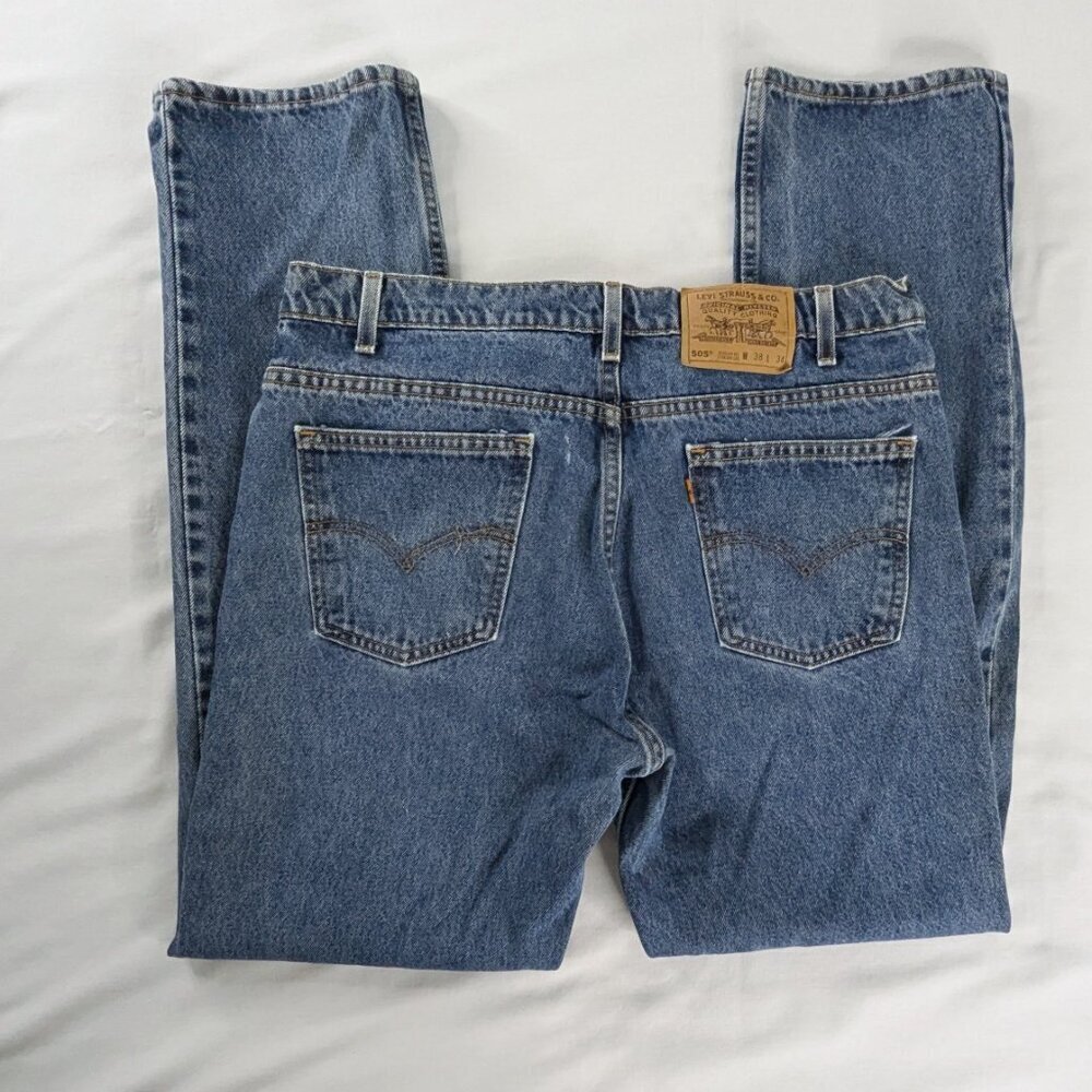 VTG Levi's 505 Orange Tab Dark Wash Straight Leg 90s Jeans